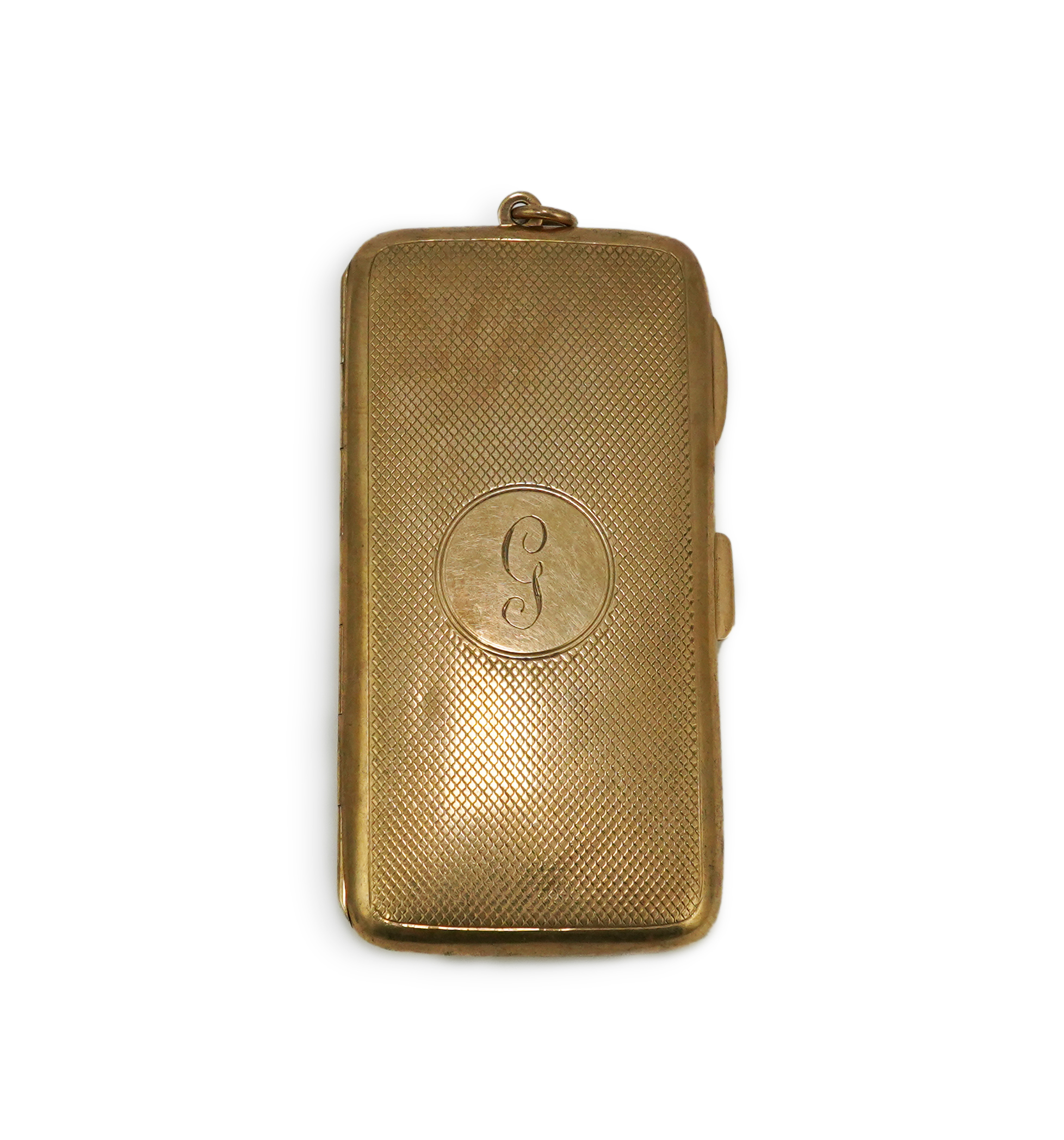 A George V 9ct gold cigarette case, circa 1919